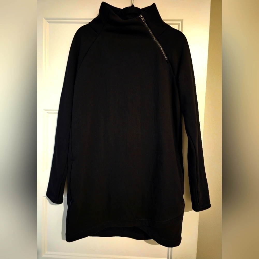 Athleta Black Cozy Karma Asym Dress sz small